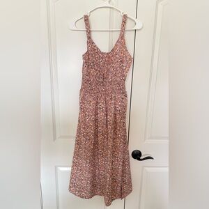 SHEIN Pink Floral Midi Dress